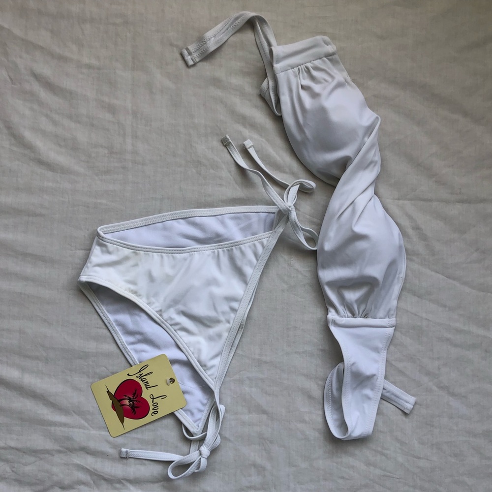 All White Island Love Bathing Suit